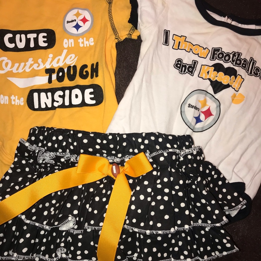 NFL Team Apparel Steelers Onesies and Skirt